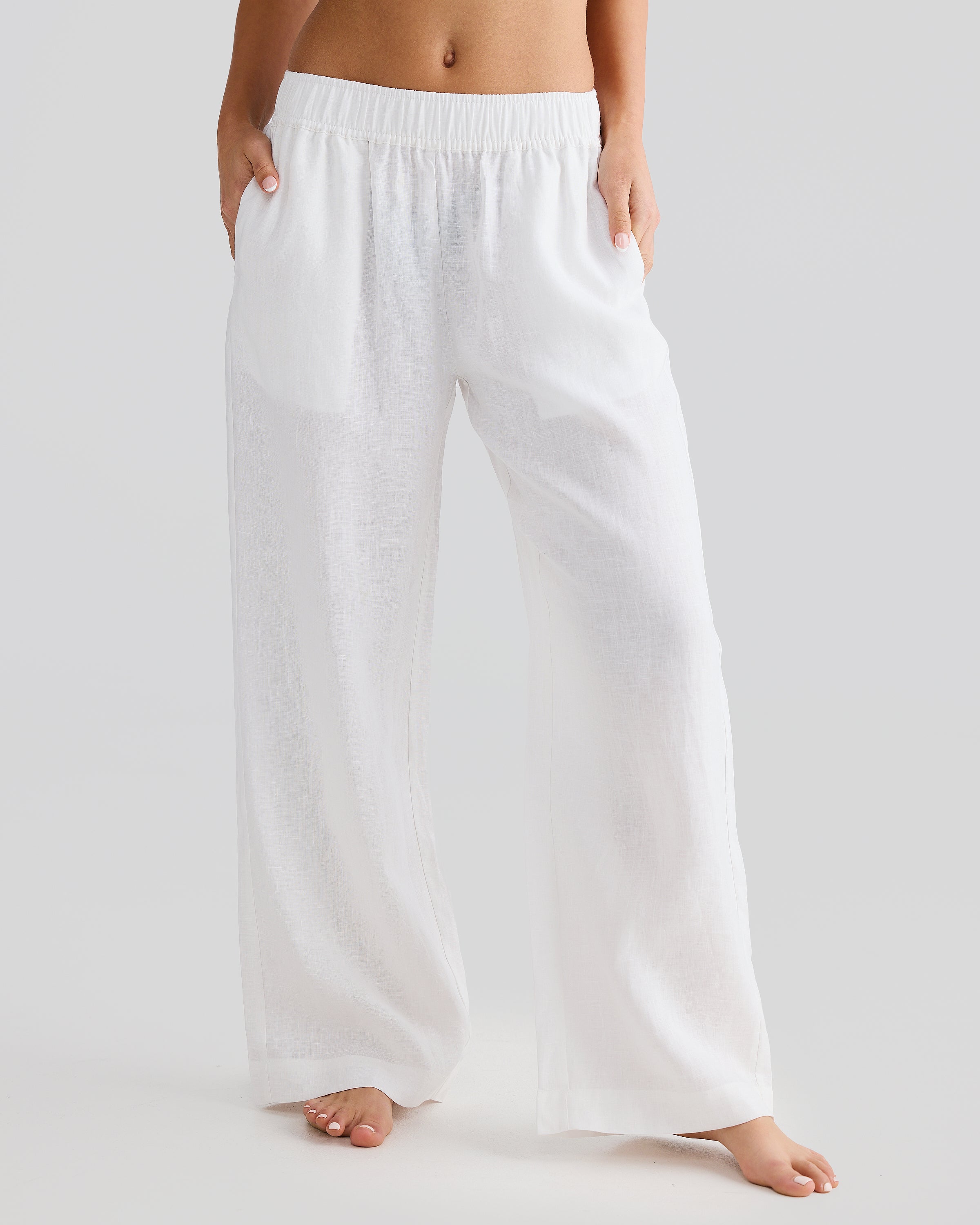 Pantalón de lino blanco