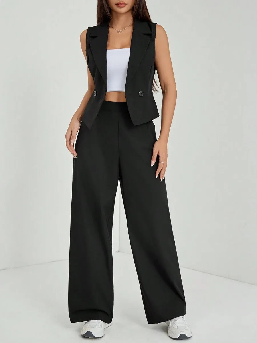 Conjunto Monaco Luxe – Chaleco & Palazzo Set