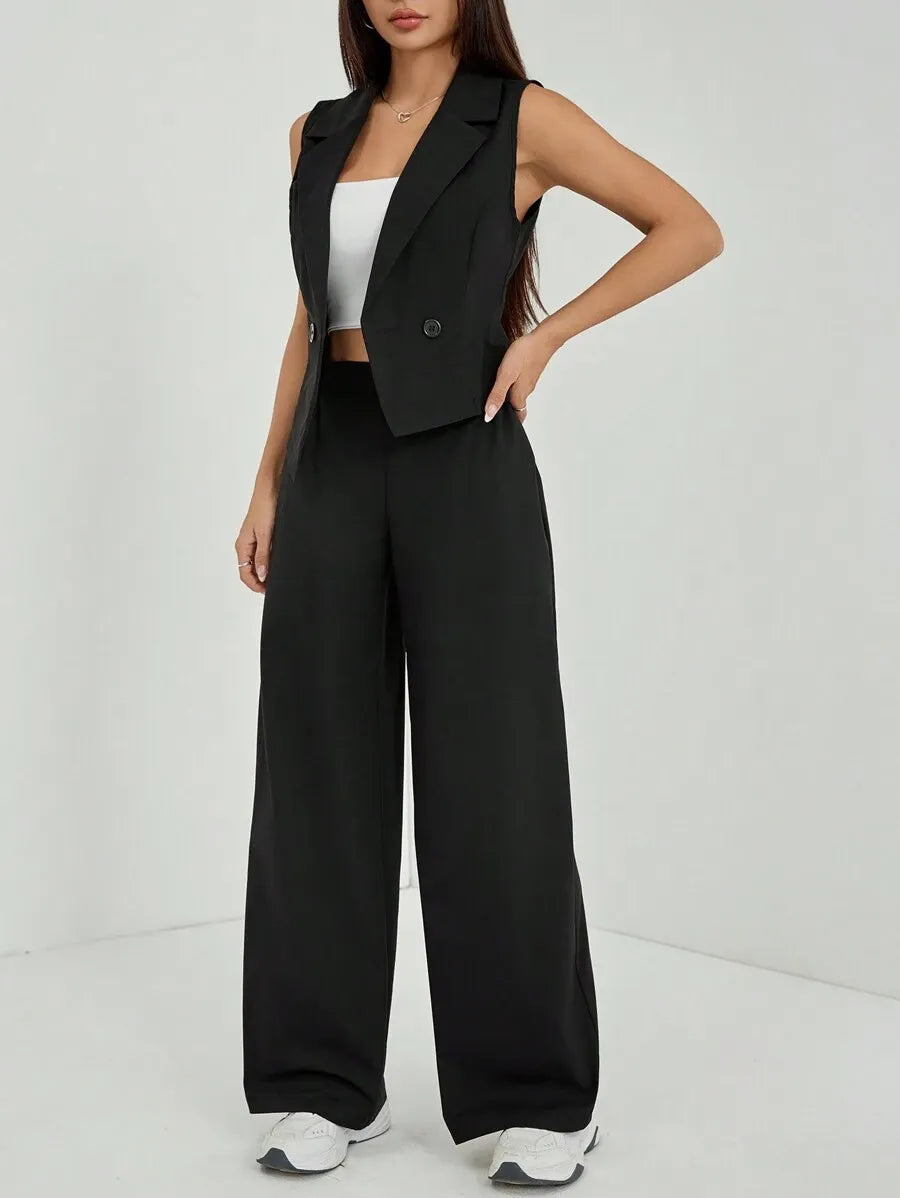 Conjunto Monaco Luxe – Chaleco & Palazzo Set