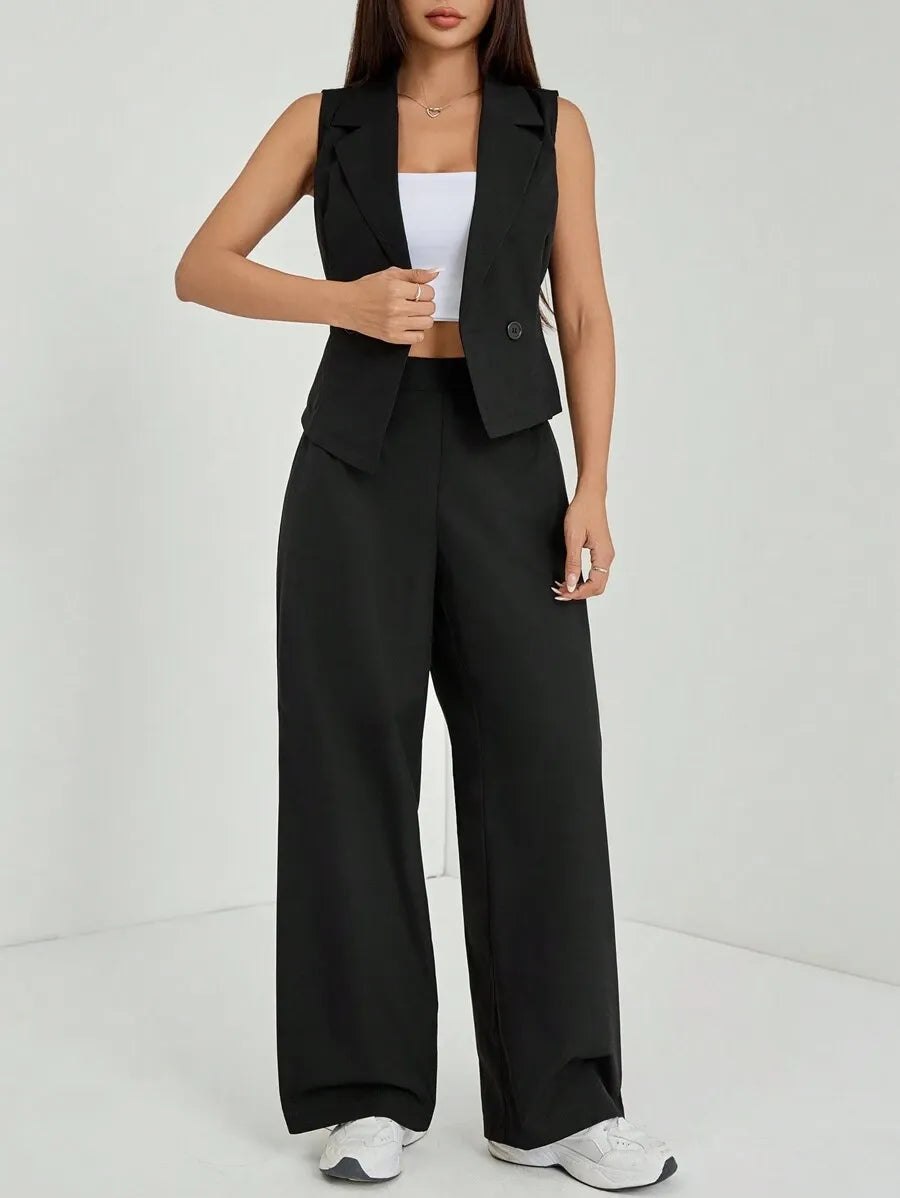 Conjunto Monaco Luxe – Chaleco & Palazzo Set