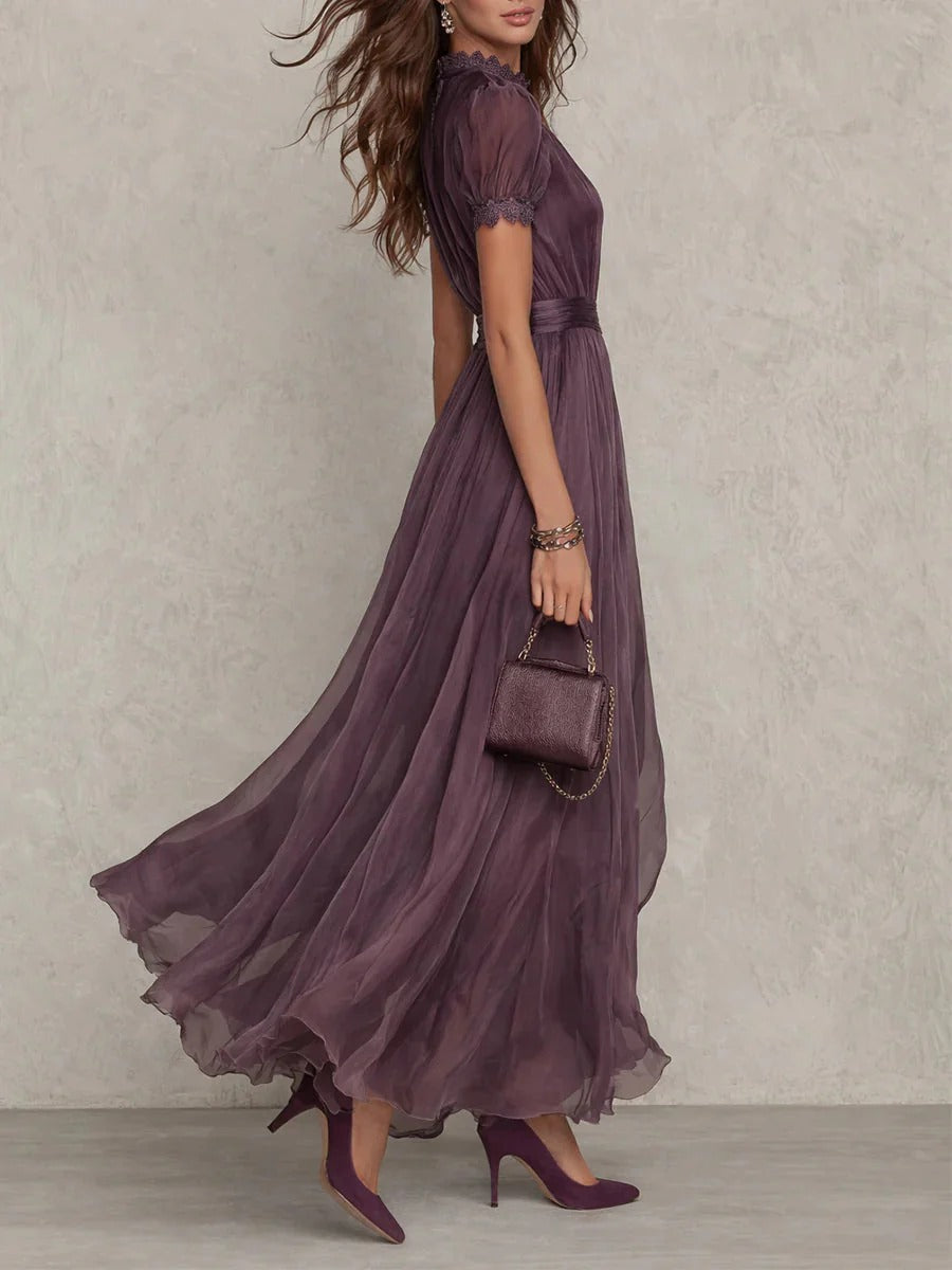 Ashley | Vestido largo de gasa de estilo vintage