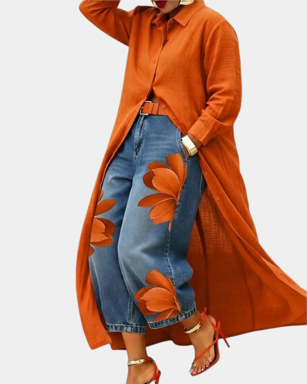Claudia | Conjunto de vestido y vaqueros de pierna ancha
