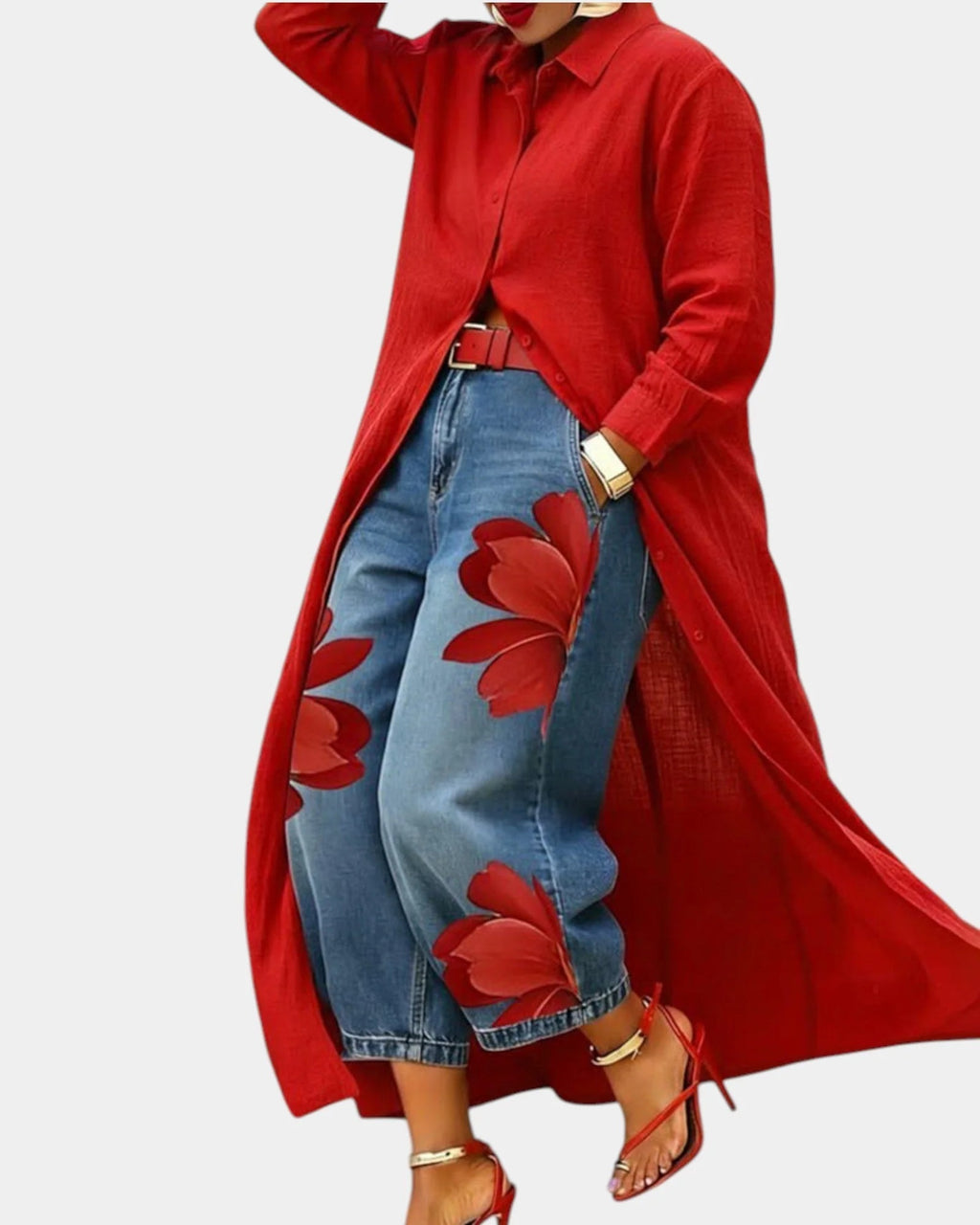 Claudia | Conjunto de vestido y vaqueros de pierna ancha